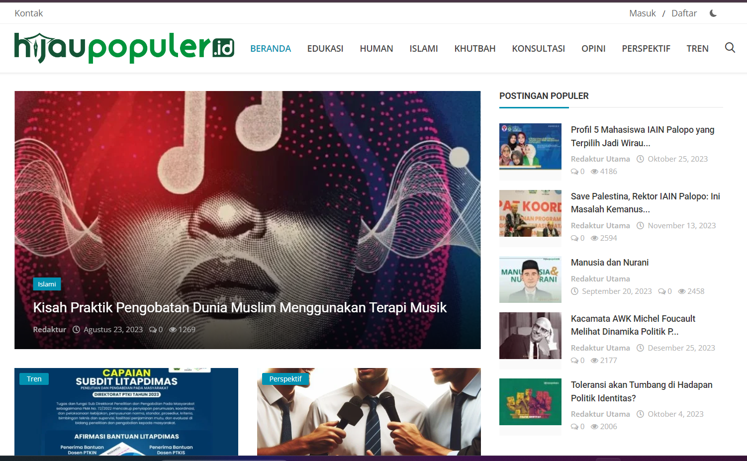 www.hijaupopuler.id selanjutnya disebut hijaupopulerid adalah media online khas ke-Islaman dengan gaya tulisan yang populer tanpa kehilangan substansi.